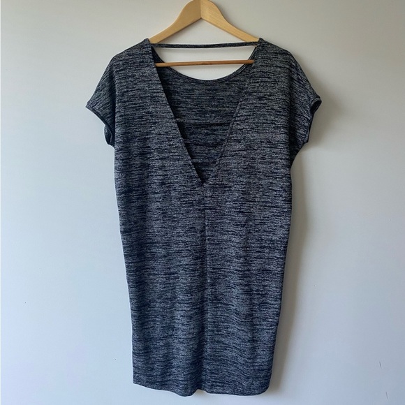 Monk and Lou Scoop Neck Back Straps Knit Dress Heather Grey - Picture 2 of 11